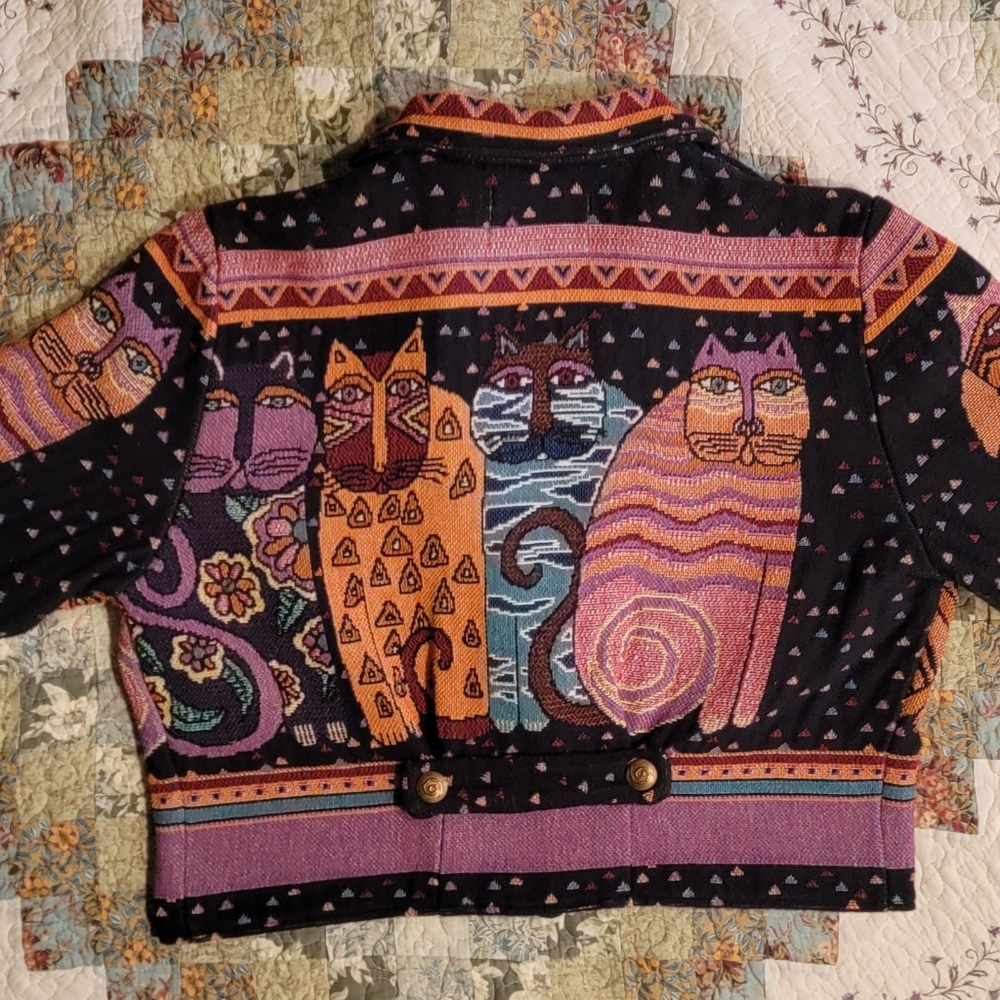 Laurel Burch Silerado cats blanket coat
